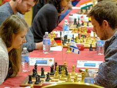 WGM Melanie Lubbe und GM Ori Kobo (Israel) in Runde 4