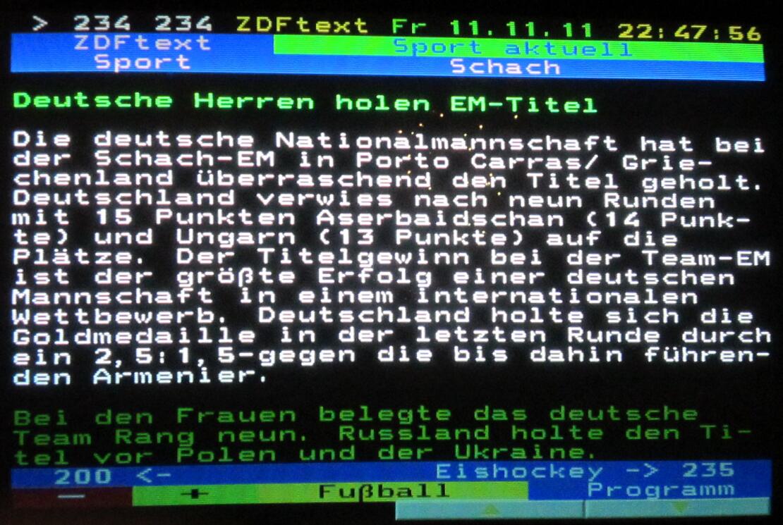 Bildschirmfoto ZDF-Videotext