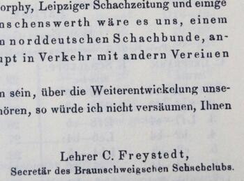 Mitteilung über die Gründung des Braunschweiger Schachclubs