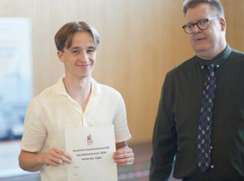 Ruben Lutz, Partie des Tages in Runde 7 (rechts Michael Rütten)