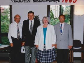 Hans Werner Luft, ?, Helga Luft, ? bei der Deutschen Damen-Schnellschach-Einzelmeisterschaft 1995