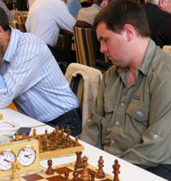 Der britische Blindenschachmeister Chris N. Ross bei einem Open 2010 in Berlin