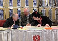 Hanno Dürr, DSB-Referent für Ausbildung, Walter Holz und Frau Güttler-Lieven von der RAMADA-Hotel-Leitung in Köln-Brühl.