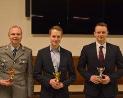 Blitzschachturnier: Wilhelm Jauk (3.), Frank Bracker (1.) und Robert Stein (2.)