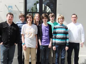 Training der Prinzengruppe 2012 in Baden-Baden: GM Daniel Fridman (Trainer), Dennis Wagner, Filiz Osmanodja, Hanna Marie Klek, Mark Kvetny (Gast), Matthias Blübaum, Rasmus Svane und Bernd Vökler (Trainer)