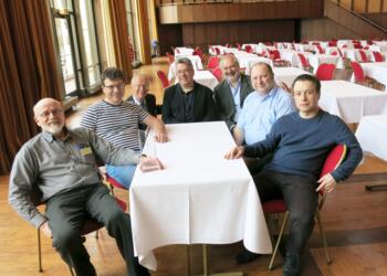 Prof. Dr. Peter Krauseneck (1.), Dr. Giampiero Adocchio (3.), Dr. Helmut Pfleger, DSB-Präsident Ullrich Krause, Dr. Hans-Joachim Hofstetter (5.), Dr. Stefan Müschenich (4.) und Oliver Bucur (2.)