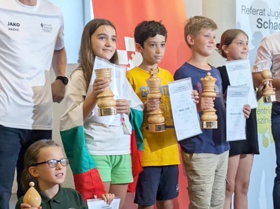 Siegerehrung U12 mit Ann Englert (1.v.r.)