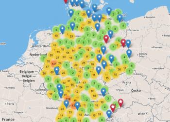 Deutschlandkarte mit Vereinen und Schachschulen