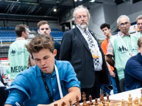 Magnus Carlsen, von Bernhard Riess beobachtet