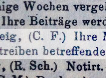 Dankesworte für die empfangenen Mitteilungen aus Braunschweig