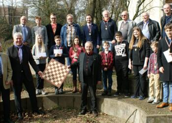 Gruppenfoto, ganz links DSB-Ehrenpräsident Alfred Schlya