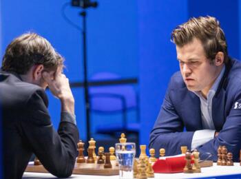 Nils Grandelius und Magnus Carlsen