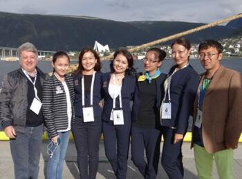 Olympiade in Tromsø 2014 mit den kasachischen Frauen